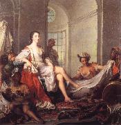 Jjean-Marc nattier Mademoiselle de Clermont at her Bath,Attended by Slaves oil painting